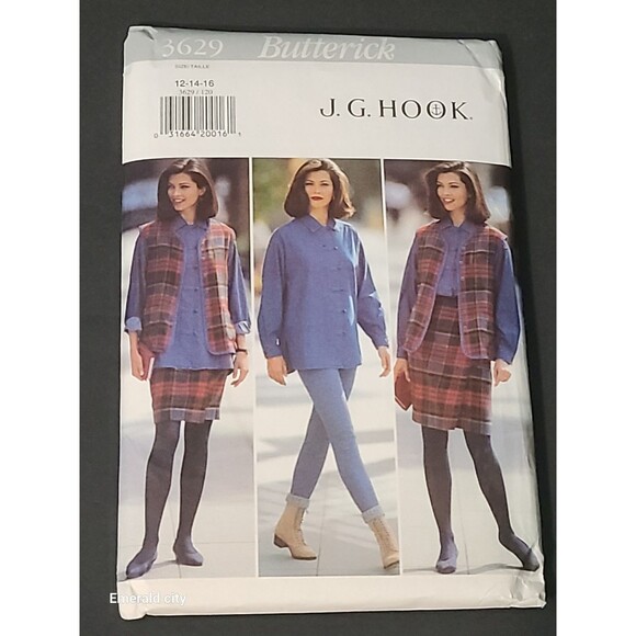 Vtg Sewing Pattern Butteric 3629 ©1994 Misses J.G. Hook Wardrobe,  Size 12-14-16 - Picture 5 of 5